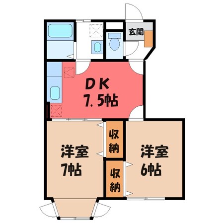 古河駅 バス31分  諸川新町下車：停歩7分 1階の物件間取画像